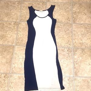 Blue and white dress